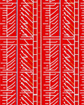 Bold Red White Modern Linear Design Rug