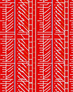 Bold Red White Modern Linear Design Rug