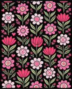 Floral Heart Meadow Pattern Rug