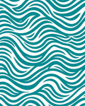 Teal Wavy Stripe Pattern Rug