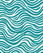Teal Wavy Stripe Pattern Rug