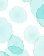 Abstract Aqua Ink Blob Pattern Rug