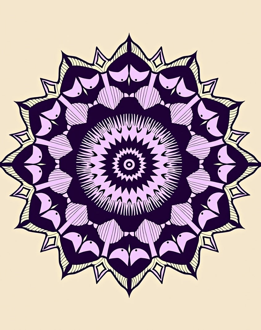 Intricate Mandala Floral Pattern Rug