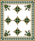 Elegant Green Gold Floral Medallion Design Rug