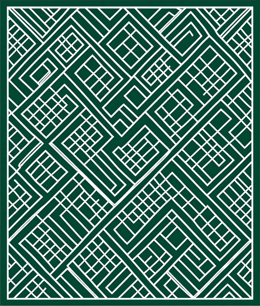 Geometric Maze Pattern Art Rug