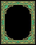Ornate Filigree Swirls Yellow Green Design Rug