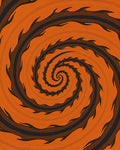 Orange Black Spiral Vortex Rug