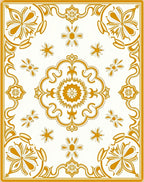 Ornate Floral Patterned Light Rug