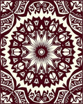 Intricate Maroon Floral Mandala Design Rug
