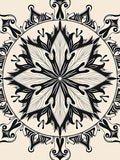 Ornate Black White Floral Mandala Rug