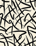 Black Bold Abstract Paint Strokes Rug