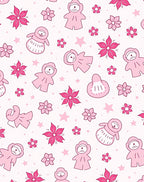 Pink Cartoon Characters Floral Star Rug