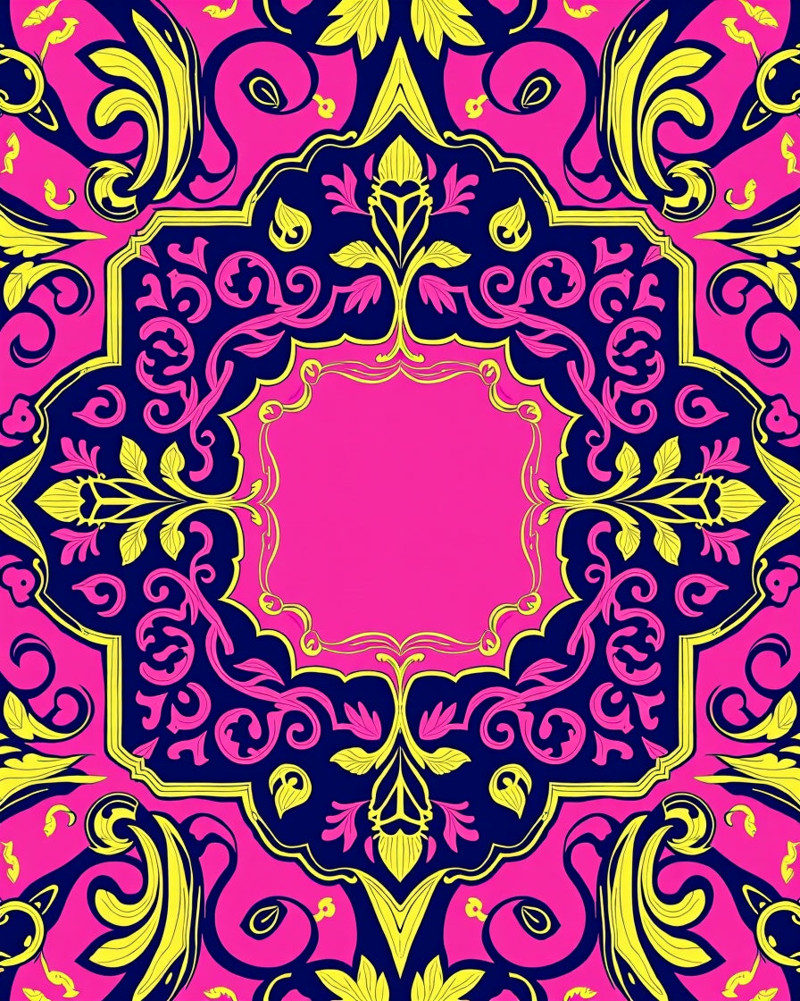 Vibrant Floral Symmetry Pattern Rug