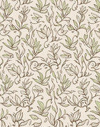 Botanical Vine Sketch Pattern Rug