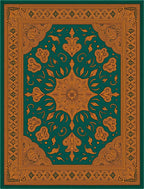 Emerald Orange Floral Medallion Rug