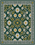 Floral Vines With Daisy Pattern Rug