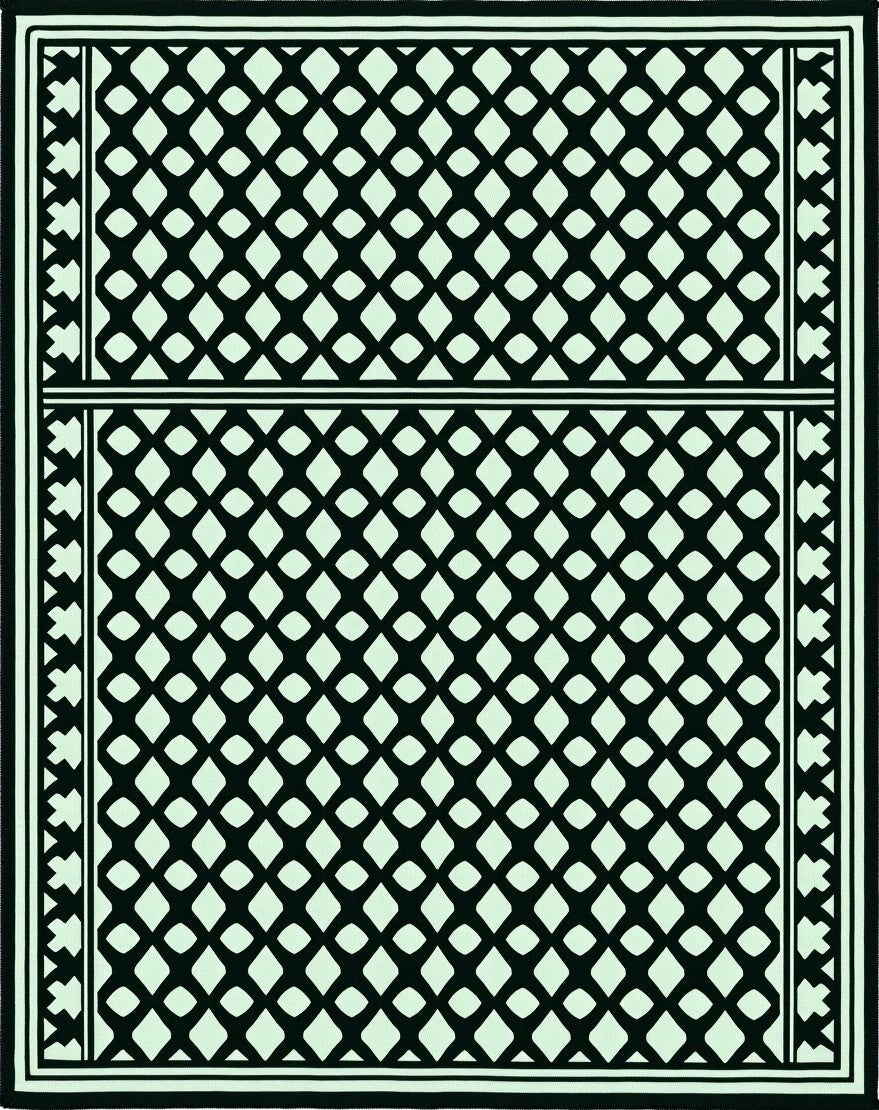 Geometric Lattice Patterned Rug