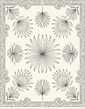 Palm Frond Botanical Scrollwork Rug