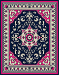 Bold Floral Design With Pink Accents Rug