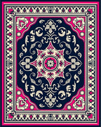 Bold Floral Design With Pink Accents Rug