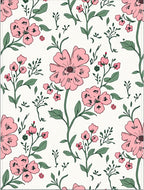 Sweet Pink Floral Botanical Motif Rug