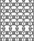 Intricate Black White Chain Link Pattern Rug