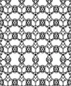 Intricate Black White Chain Link Pattern Rug