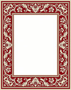 Regal Red Floral Scroll Border Rug