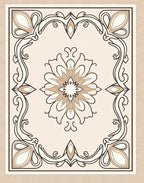 Elegant Floral Medallion Frame Design Rug
