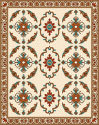 Ornate Floral Medallion Pattern Rug