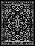 Ornate Scrollwork Black White Rug
