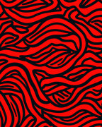 Bold Red Abstract Flowing Lines Rug