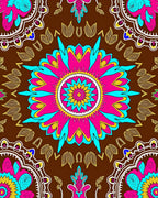 Vibrant Floral Mandala Pattern Rug