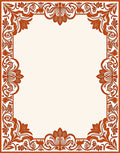 Elegant Floral Scrollwork Border Design Rug