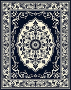 Ornate Floral Mandala Patterned Rug
