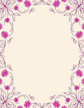 Floral Vine Border with Pink Accents Rug