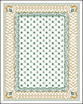 Intricate Floral Medallion Pattern Border Rug