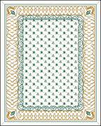 Intricate Floral Medallion Pattern Border Rug