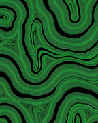 Striking Green Black Contour Rug