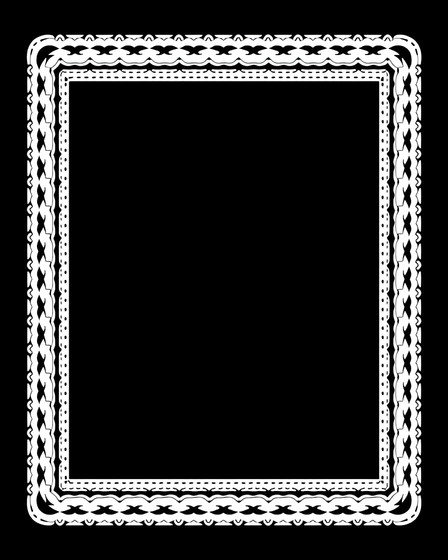 White Geometric Edged Frame Rug