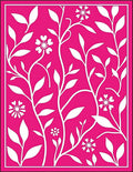 Vibrant Pink Floral Vine Pattern Rug