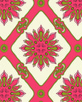 Retro Floral Diamond Pattern Rug
