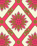Retro Floral Diamond Pattern Rug