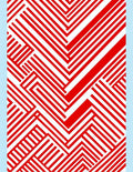 Bold Red White Geometric Stripes Rug