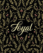 Golden Floral Black Vintage Script Rug