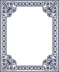 Ornate Scrollwork And Leaf Border Rug