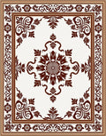 Elegant Floral Medallion Border Rug