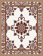 Elegant Floral Medallion Border Rug
