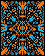 Bold Orange Blue Abstract Pattern Rug