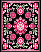 Vibrant Floral Pattern Accent Rug